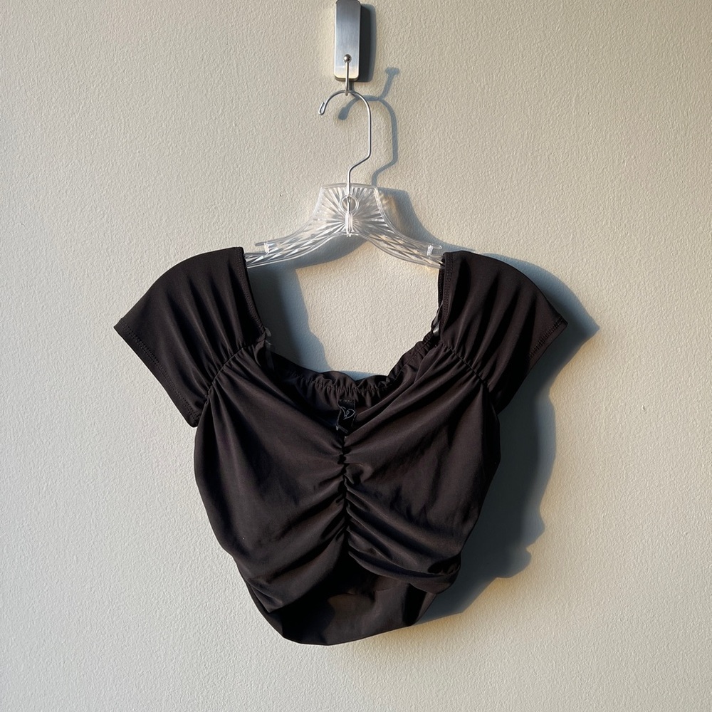 Windsor Black Ruched Women's Crop Top